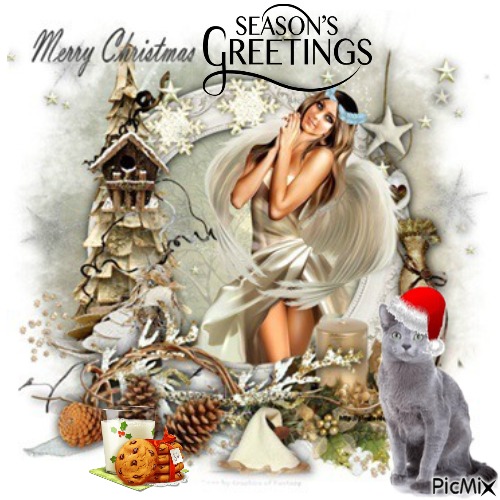 Merry Christmas An Seasons Greetings - PNG gratuit