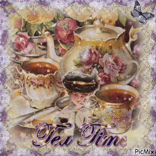 Vintage Tea Time - Безплатен анимиран GIF