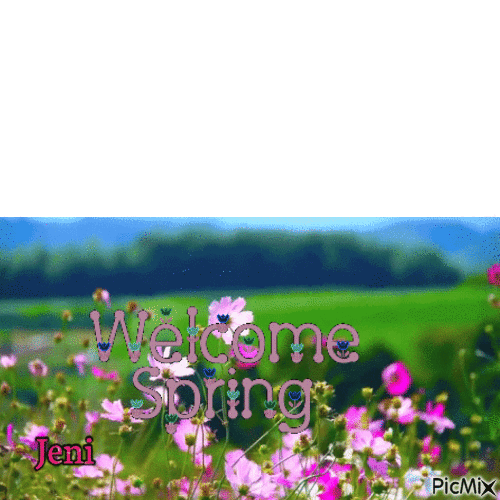 Welcome spring - GIF animé gratuit