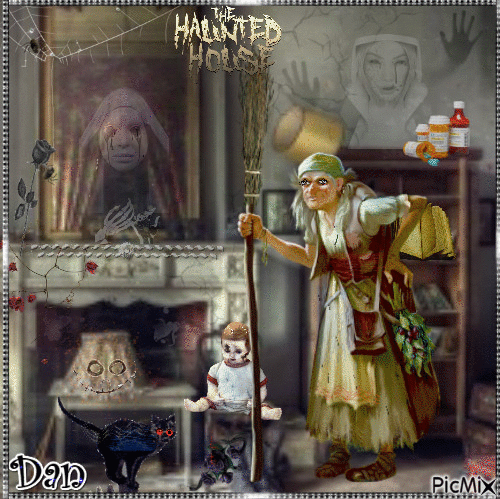 Haunted house 🌺💀💙 - Δωρεάν κινούμενο GIF