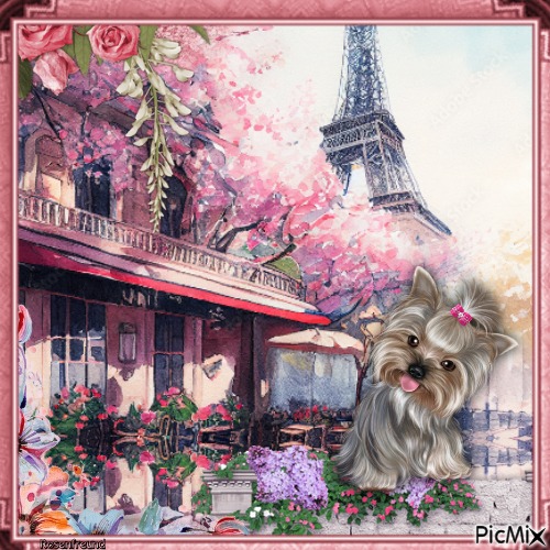 Kleiner Hund in Paris - бесплатно png