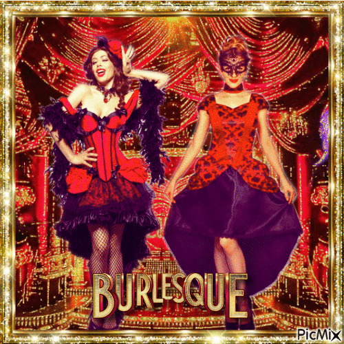 Burlesque - Rot- und Goldtöne - GIF animado grátis