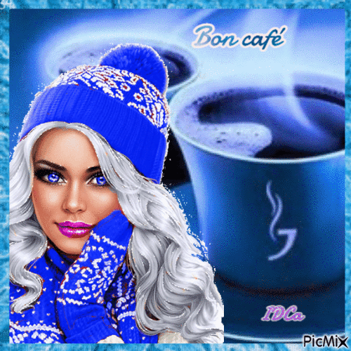 Bon café bleu - Gratis animeret GIF