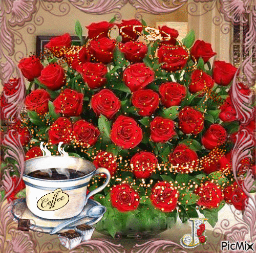 coffee&roses - Darmowy animowany GIF