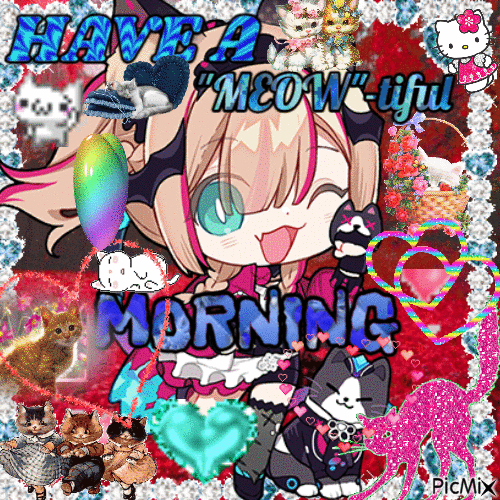 Good Morning Honkai Pardofelis Blingee - 無料のアニメーション GIF