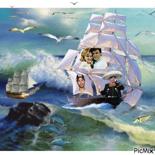 barco en mar - Darmowy animowany GIF