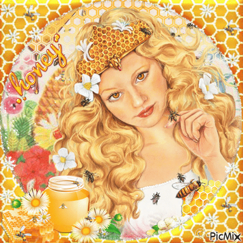 Honey bee woman - Free animated GIF