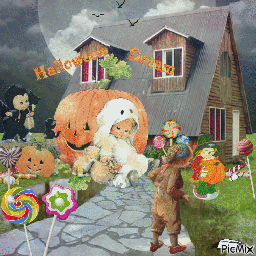 Sonho de Halloween - Nemokamas animacinis gif