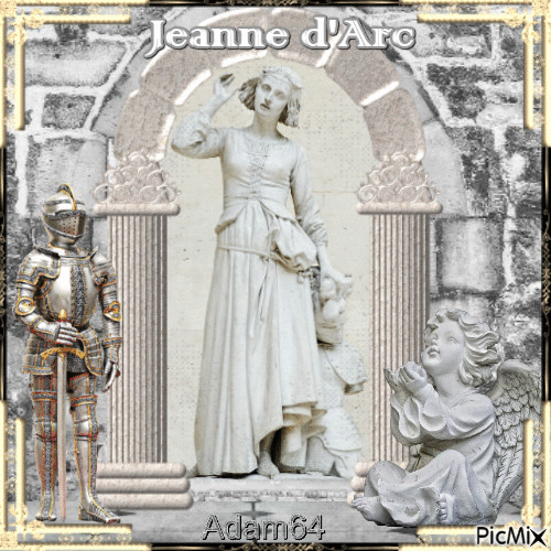 Statue de Jeanne d'Arc en bergère - Free animated GIF
