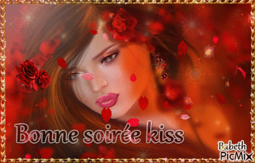 Bonne soirée kiss - Бесплатный анимированный гифка