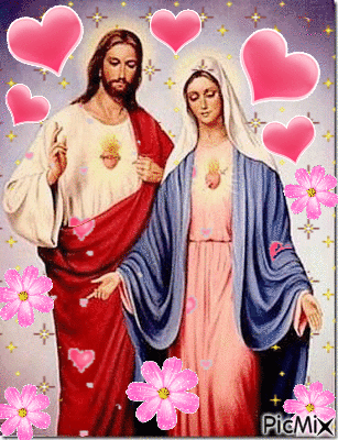 Glitter Jesús y María - Gratis geanimeerde GIF