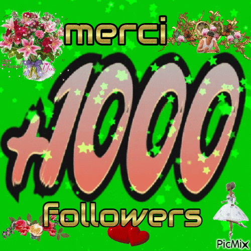 1000 followers - Бесплатный анимированный гифка