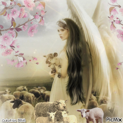 L'ange et les moutons par BBM - Gratis animeret GIF