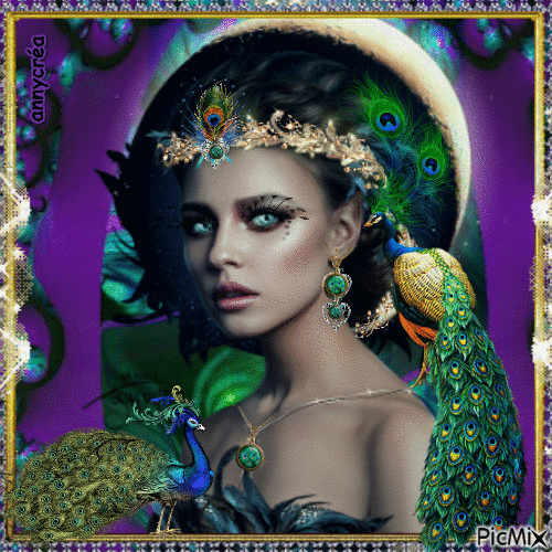 Lady Peacock - Free animated GIF