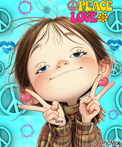 PEACE AND LOVE - Free animated GIF