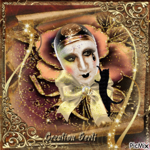 Pierrot in gold - Ingyenes animált GIF