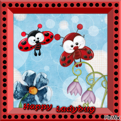 Happy ladybug - GIF เคลื่อนไหวฟรี
