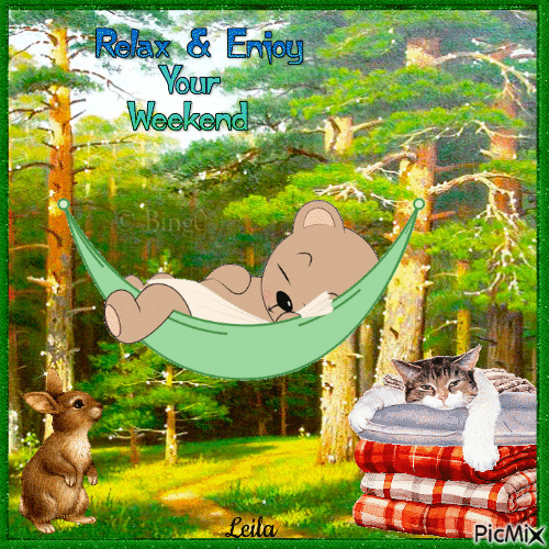 Relax and enjoy your weekend - GIF animé gratuit