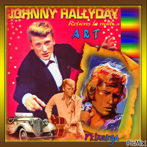 Johnny Halliday Art - Animovaný GIF zadarmo