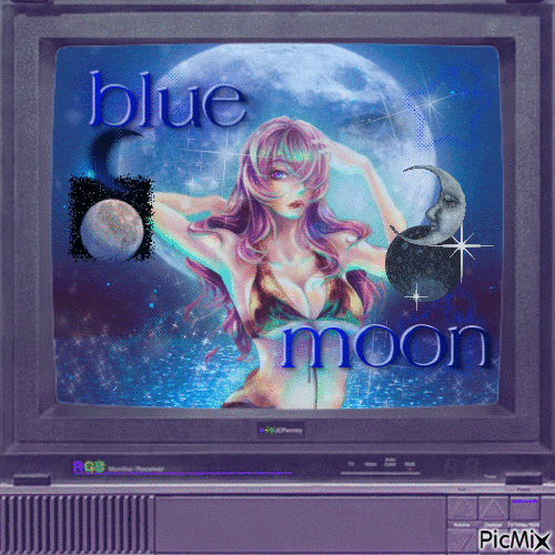 blue moon - GIF animado gratis