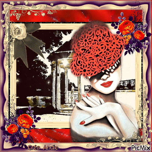 Belle en Chapeau rouge - Δωρεάν κινούμενο GIF