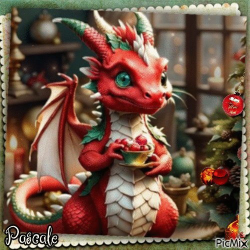 Le petit dragon rouge 02 - GIF animado grátis