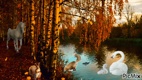 Осенняя пора-очей очарование... - Darmowy animowany GIF