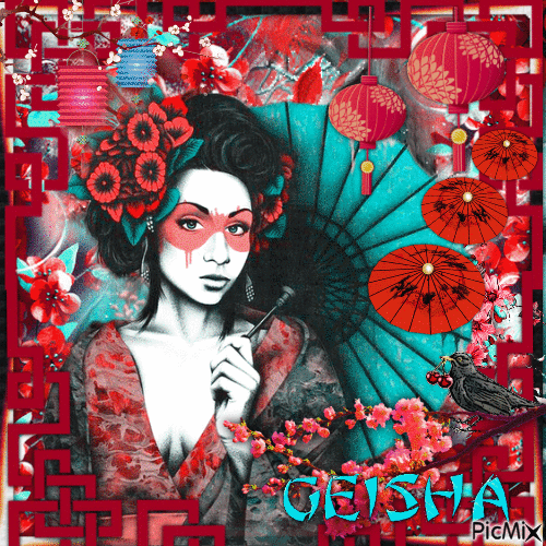 Geisha Fantasy - Gratis animerad GIF