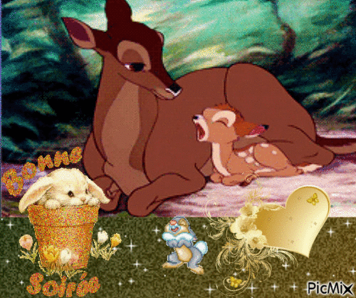 bonne soirée Bambi - Gratis geanimeerde GIF