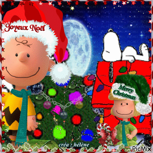 joyeux Noël Charle Brown - GIF animate gratis