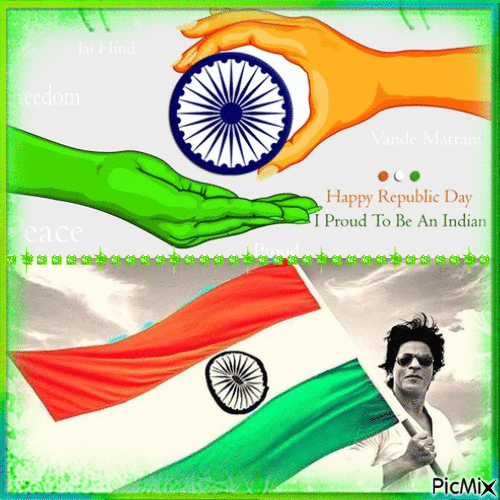 Happy Republic Day in Indien - Free animated GIF