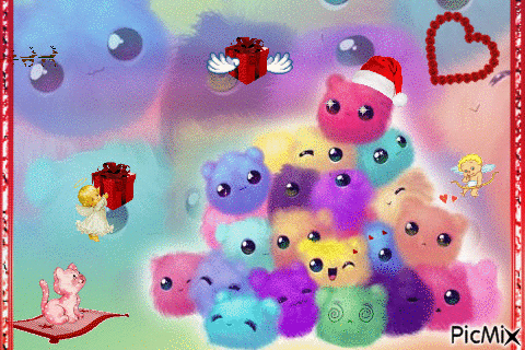 Cute Noël Monster - Gratis animeret GIF