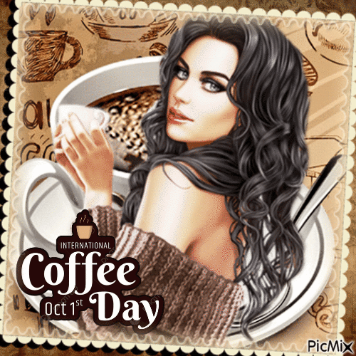 1er octobre, journée internationale du café...concours - GIF animé gratuit