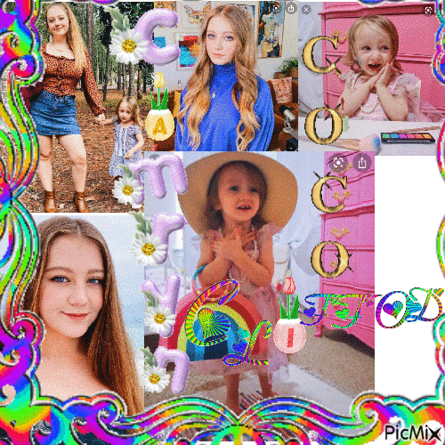 Camyn and Coco Clifford Collage - GIF animé gratuit