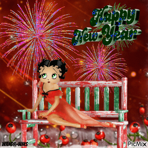 Happy new year-betty boop - Free animated GIF