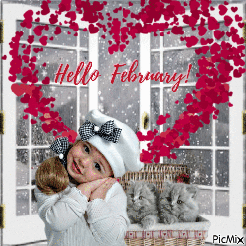 Hello February! - GIF animé gratuit
