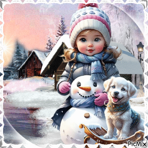 Niña en la nieve - Ingyenes animált GIF