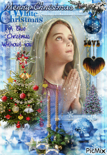 Christmas Mary candle heart - Gratis geanimeerde GIF