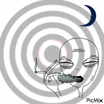 alien smoker - GIF animado grátis