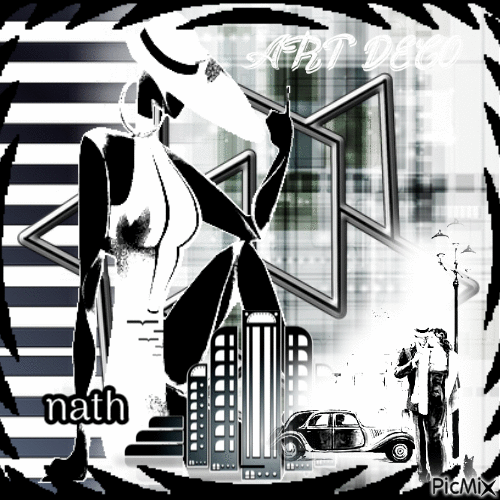 Art Déco en noir et blanc - Darmowy animowany GIF
