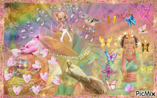 kdo pour lasie bisous♥♥ la désse aux papillons - 無料のアニメーション GIF