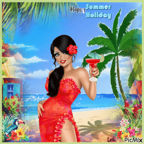 Happy Summer Holiday 5 - Gratis animerad GIF
