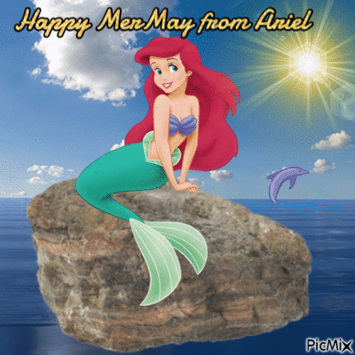 Happy MerMay from Ariel - Free animated GIF
