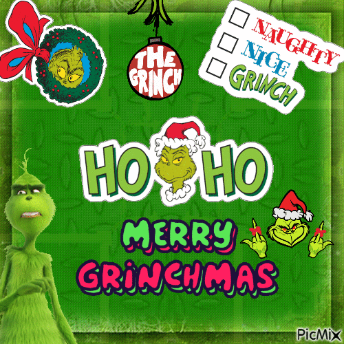 The Grinch - Merry Christmas - Бесплатный анимированный гифка