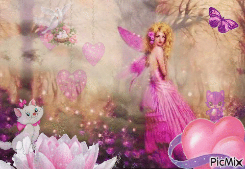 Pink Fantasy Girl ♥ - GIF animate gratis