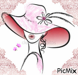 Woman In Her Pink Hat! - Free animated GIF