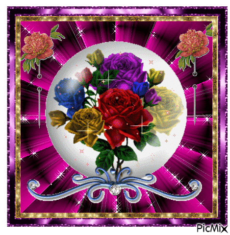 Globe of roses - Zdarma animovaný GIF