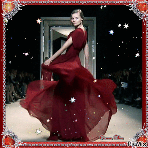 Red dress - GIF animasi gratis