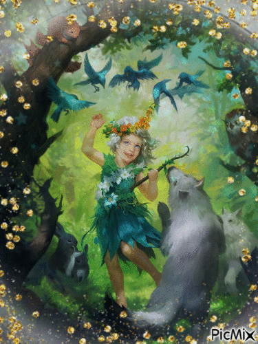 Fantasy fairy little girl_Legend of the Cryptids_ - GIF animado grátis