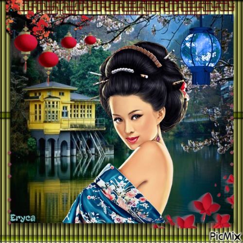Portrait d'une Geisha - безплатен png